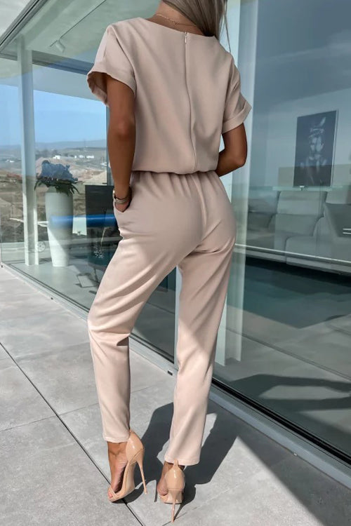 Drune | Eleganter Keyhole Jumpsuit Mit Gürtel Für Damen
