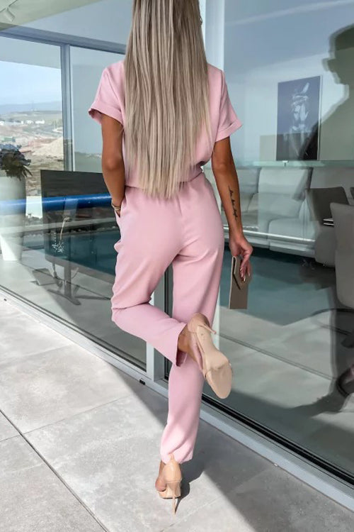 Drune | Eleganter Keyhole Jumpsuit Mit Gürtel Für Damen