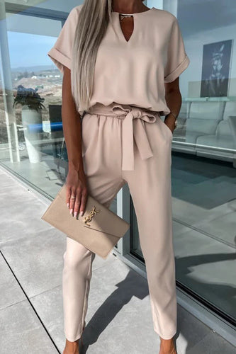 Drune | Eleganter Keyhole Jumpsuit Mit Gürtel Für Damen
