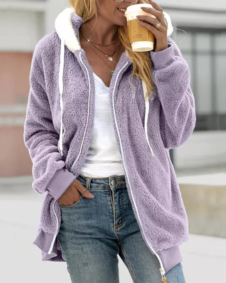 Drune | Damen Fleece Hoodie Mit Reißverschluss