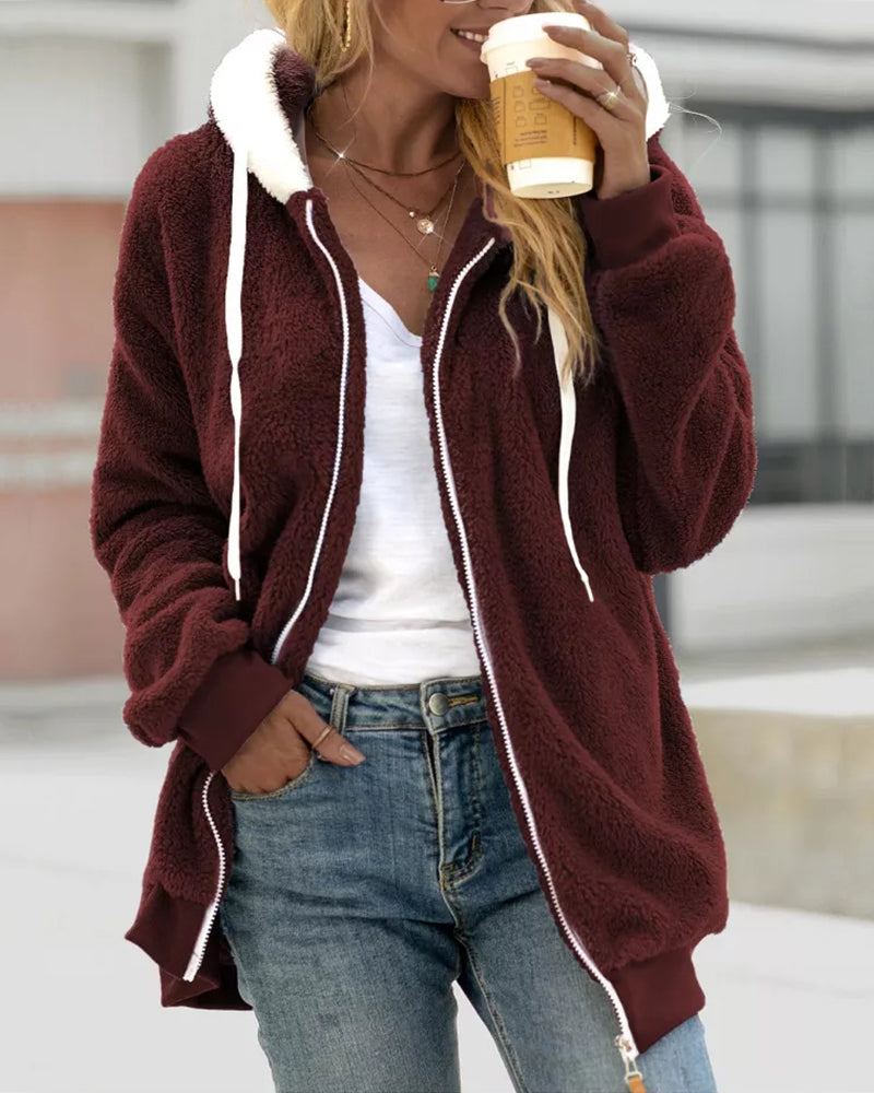 Drune | Damen Fleece Hoodie Mit Reißverschluss
