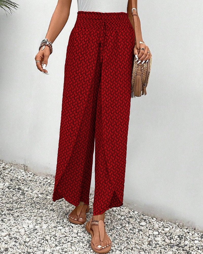 Hosen mit Chiffonmuster