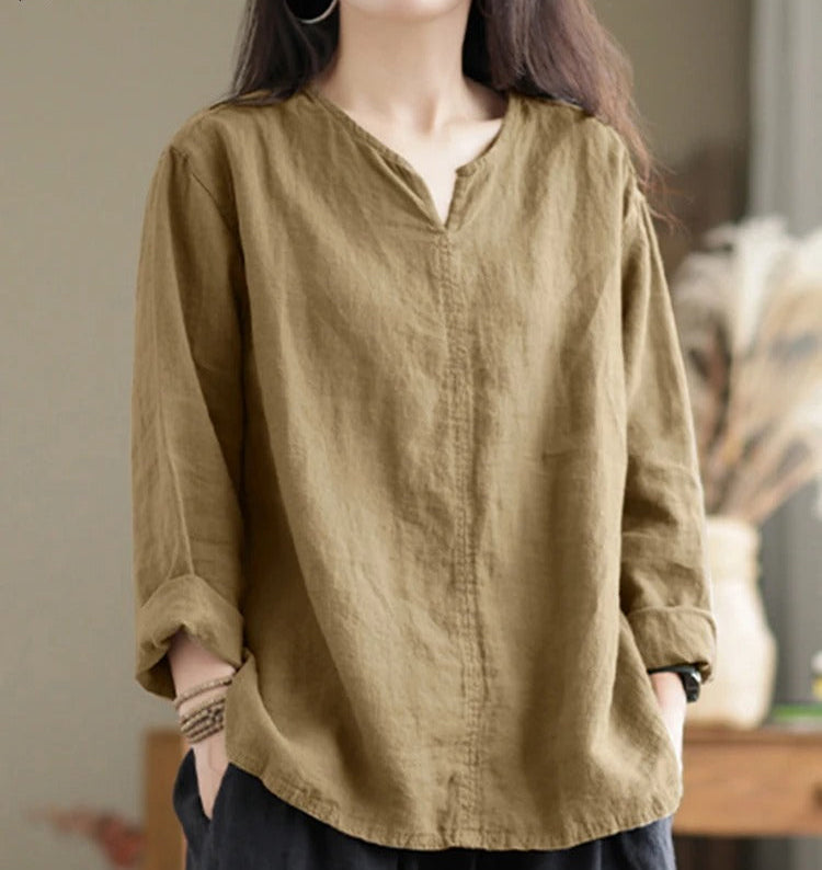 Drune | V-Ausschnitt Bluse aus Baumwolle