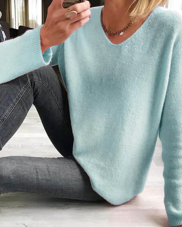 Drune | Einfacher Glatter Pullover mit Langen Ärmeln