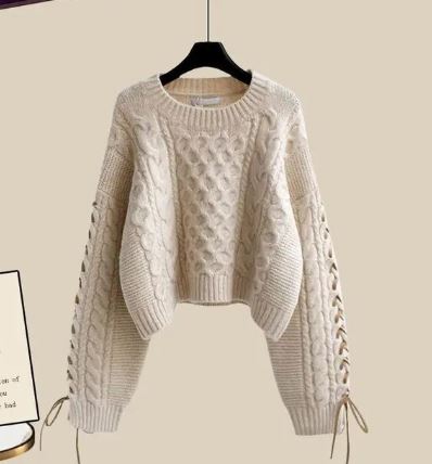 Drune | Strickpullover Weite Lockere Beine Zweiteiliges Satz