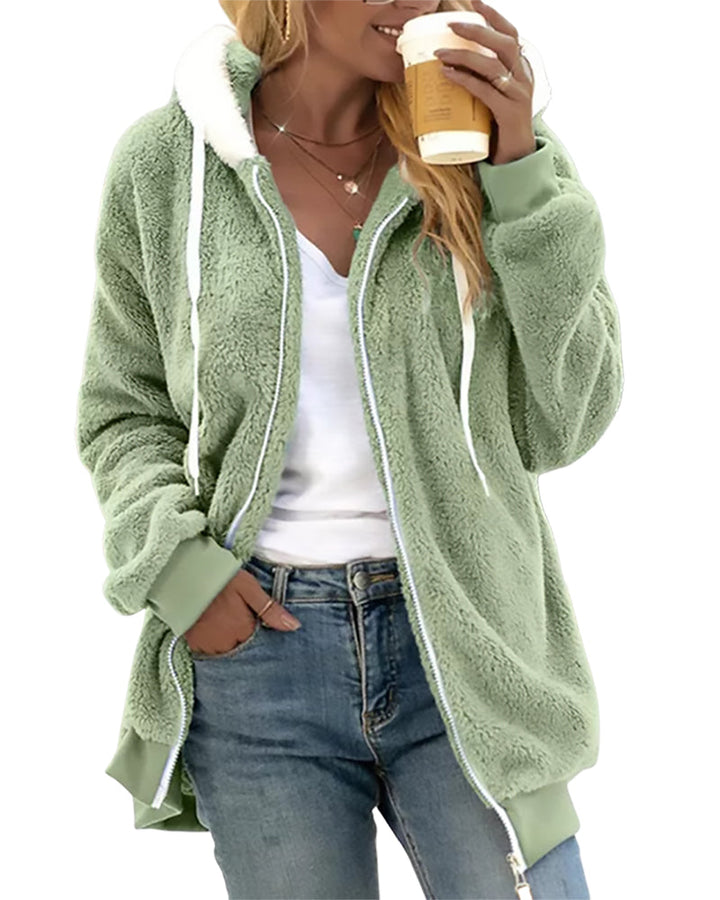 Drune | Damen Fleece Hoodie Mit Reißverschluss