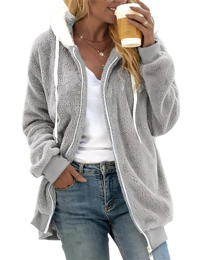 Drune | Damen Fleece Hoodie Mit Reißverschluss