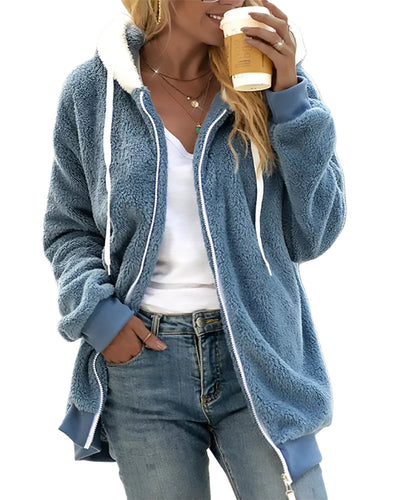Drune | Damen Fleece Hoodie Mit Reißverschluss