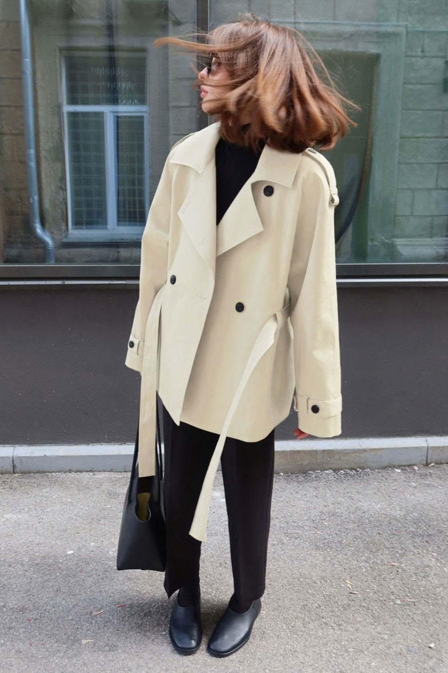 Drune | Kragenlose Locke Passform Jacke