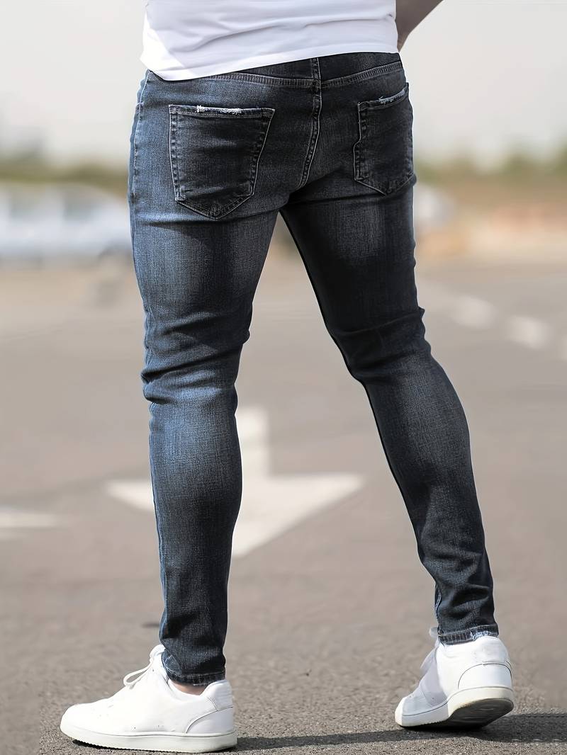 Drune | Skinny Fit Jeans mit Rissen - Stretch Denim Hose für Alltag & Streetwear Style