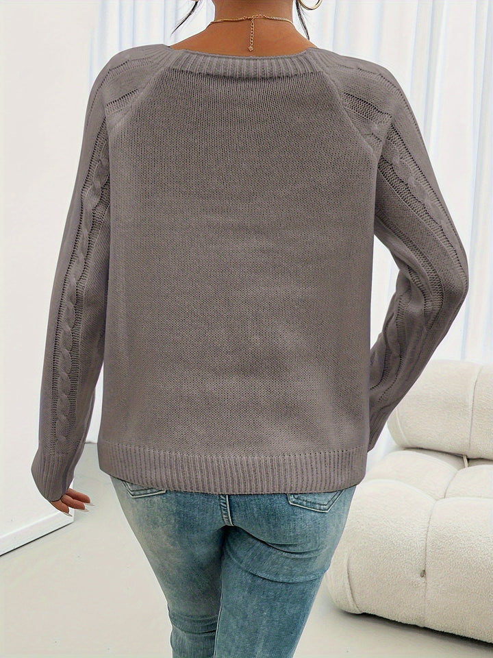 Drune | Casual Pullover Top mit Rundhalsausschnitt
