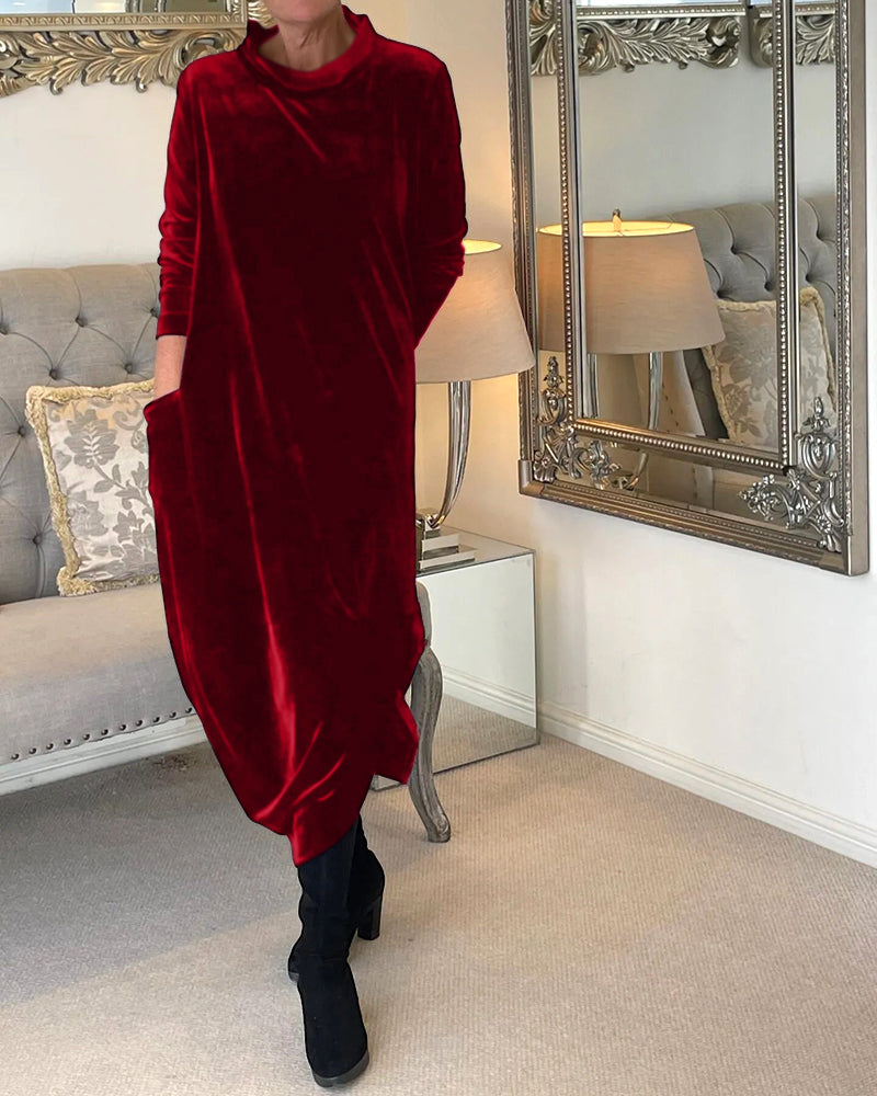 Drune | Elegantes Samtkleid mit Bauchabdeckung