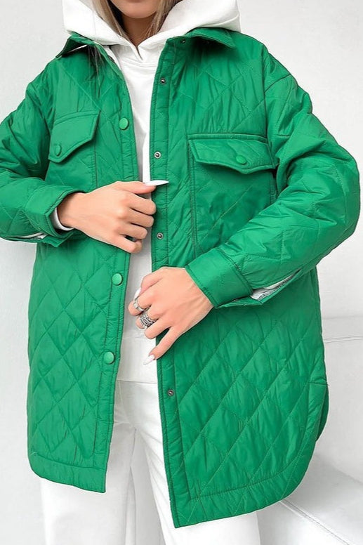 Drune | Lang geschnittene diamantgesteppt Pufferjacke