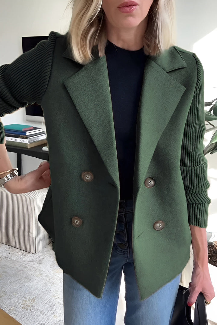 Drune | Damen Blazer aus veganer Wolle mit gestrickten Ärmeln