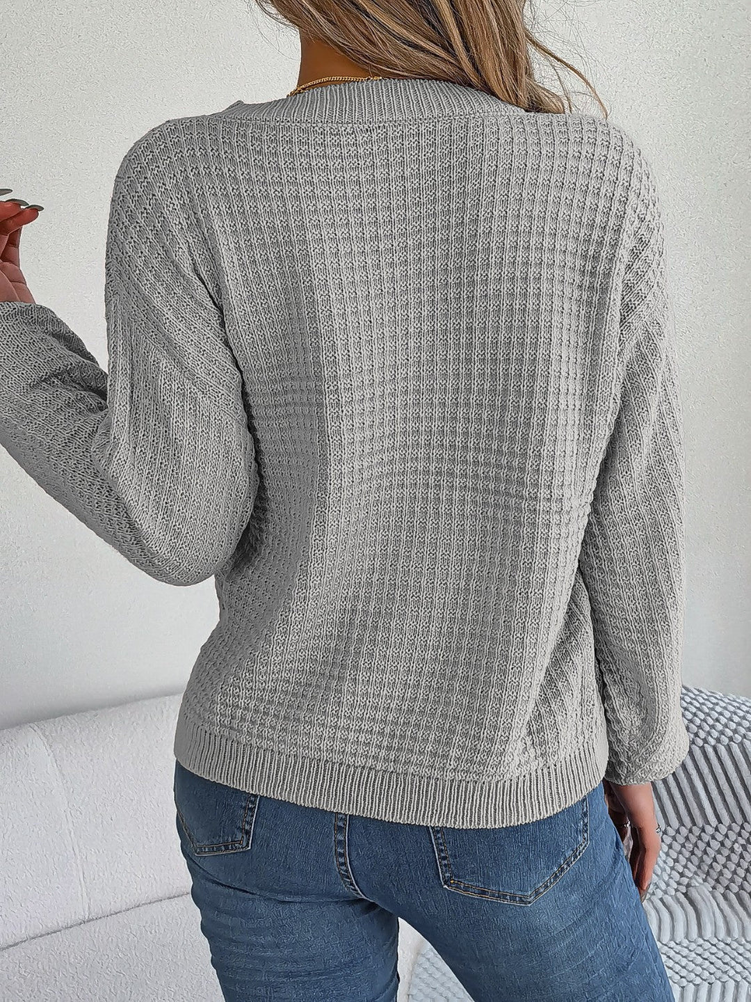 Drune | Sweater - Strukturstrick Rundhals Pullover