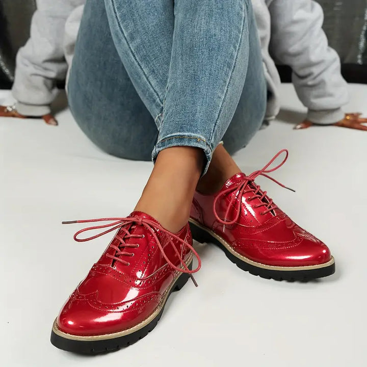 Drune | Lackschuhe Im Oxford-Stil mit Klobiger Sohle für Damen
