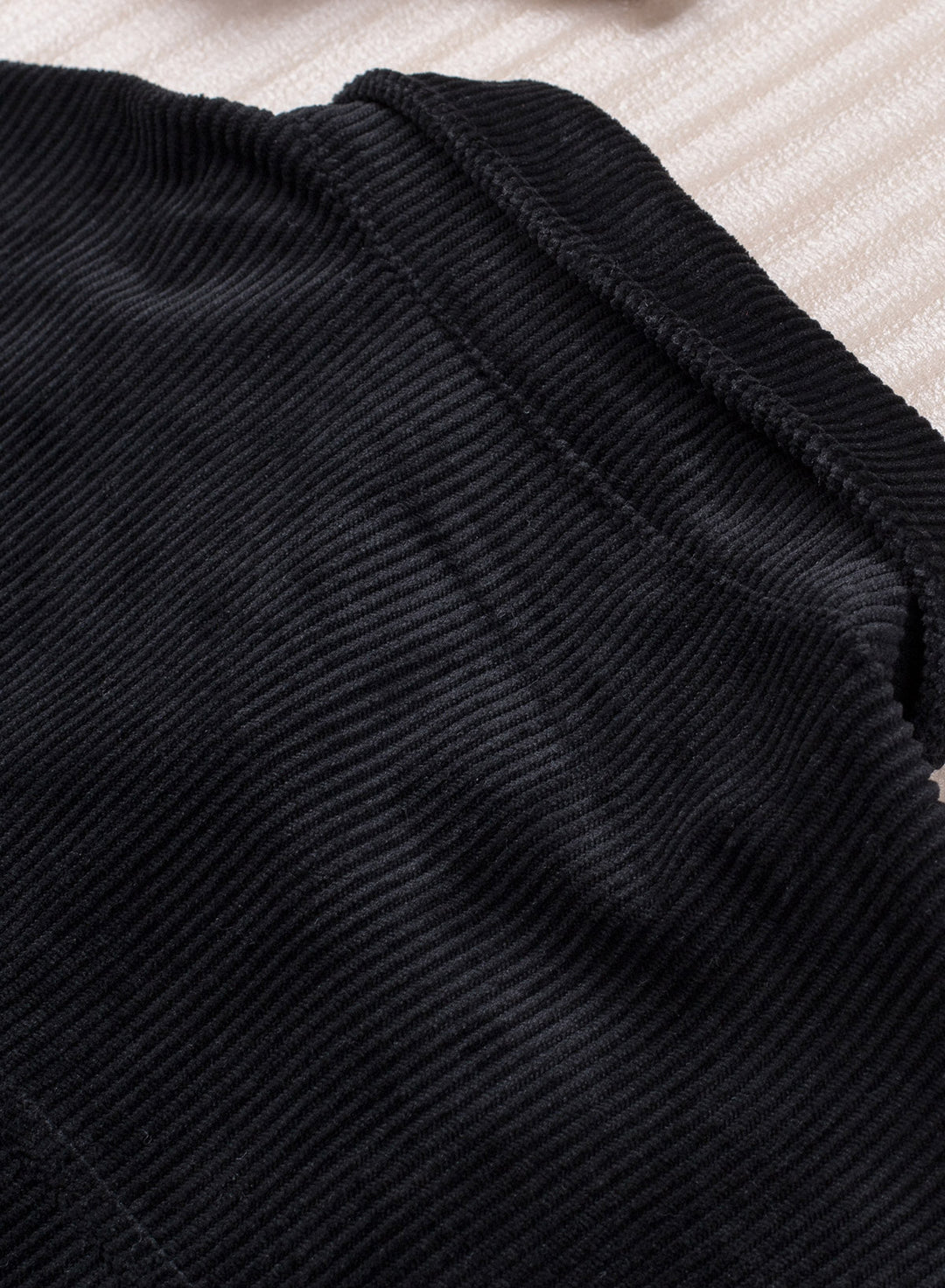 Drune | Karierte Farbblock Gefallen Schulter Corduroy Shacket