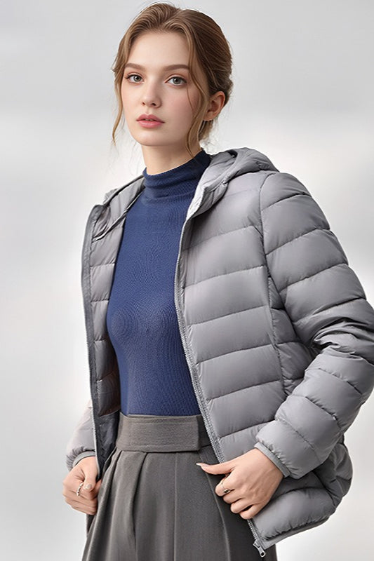 Drune | Slim Fit Kapuzenpufferjacke