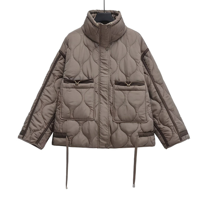 Drune | Women's hip-length cotton jacket with stand-up collar and drawstring