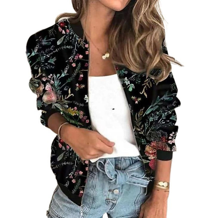Drune | Kurzjacke mit Reißverschluss im lässigen Druckdesign