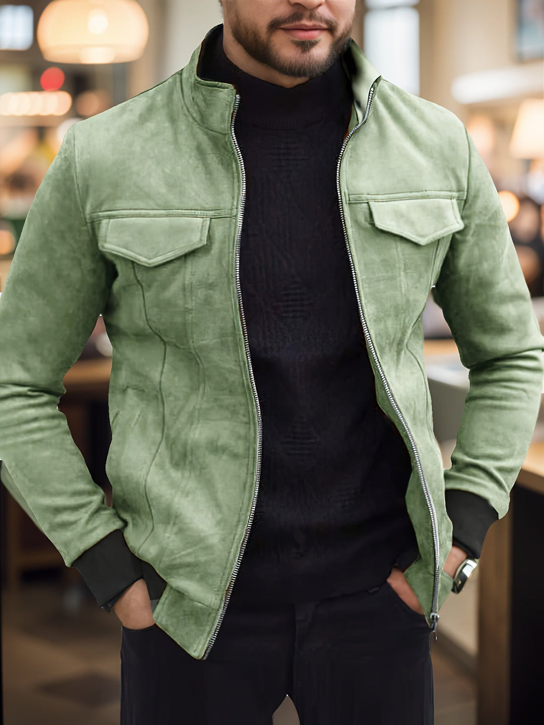 Drune | einfarbige Fleece-Winterjacke für Männer - Ideal für den Winter