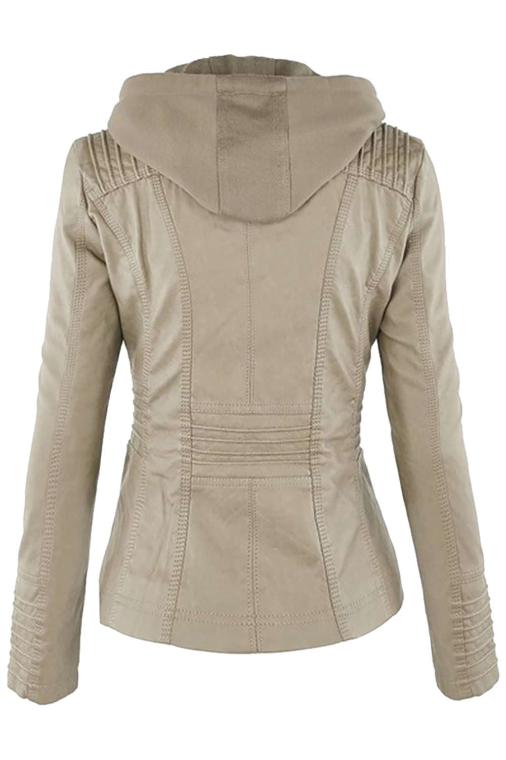 Drune | Damen Kunstleder Kapuzenjacke Mit Reißverschluss
