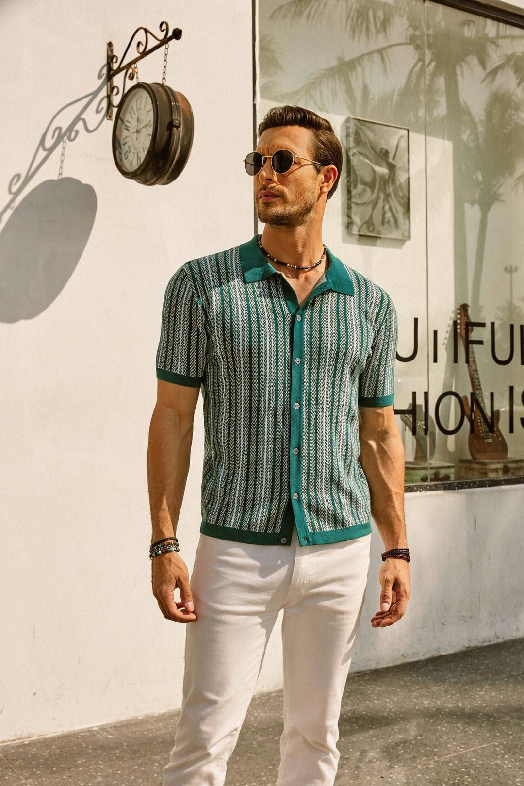 Drune | Retro 70S Gestreiftes Vintage Hemd