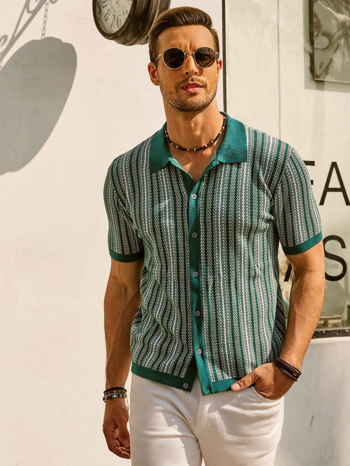 Drune | Retro 70S Gestreiftes Vintage Hemd