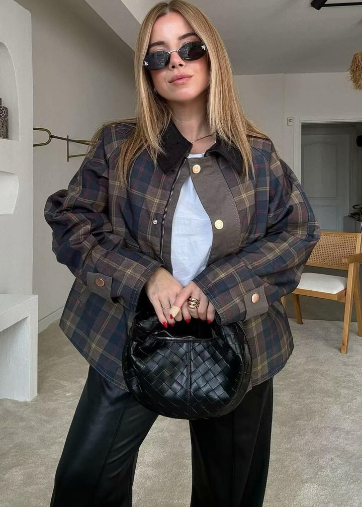 Drune | Karierte Übergrößenjacke