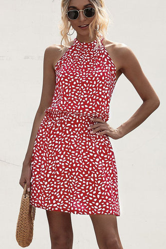 Drune Neckholderkleid mit Polka Dot-Print