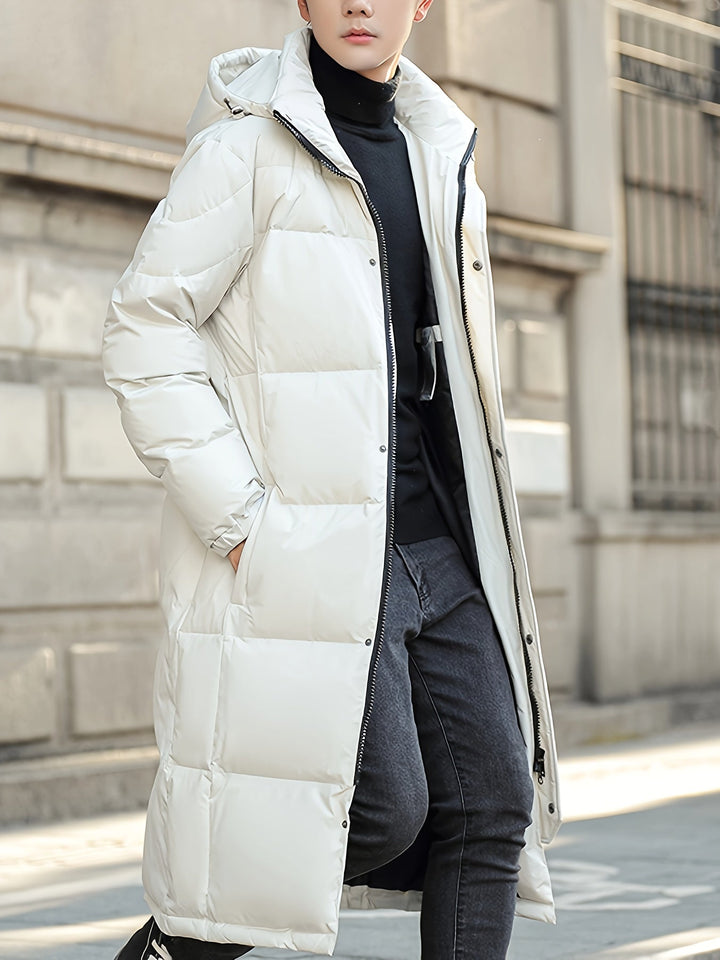 Drune |  Lange Kapuzen-Daunen-Winterjacke Für Herren - Perfekt für Outdoor-Aktivitäten