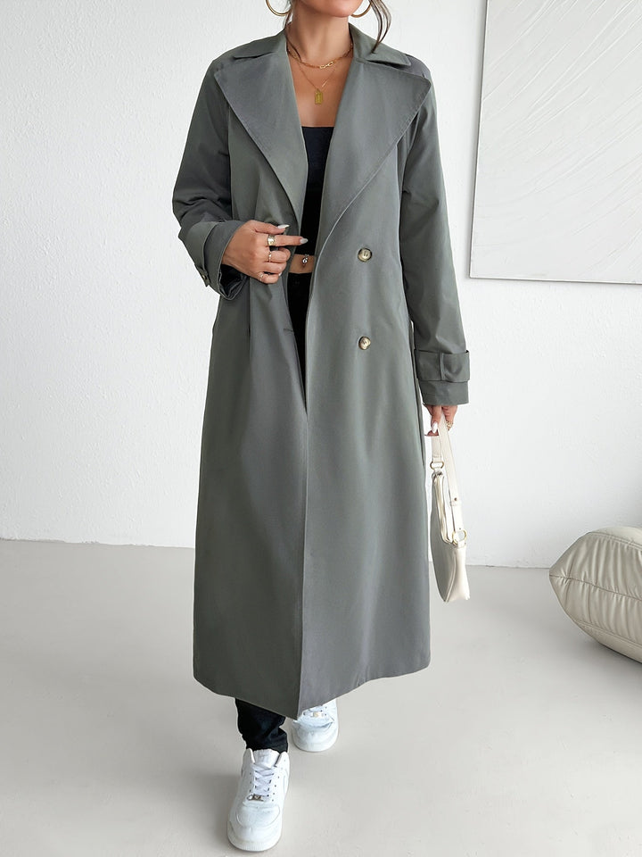 Drune | einfarbiger Trenchcoat mit Gürtel für Damen - Perfekt für legere Tage