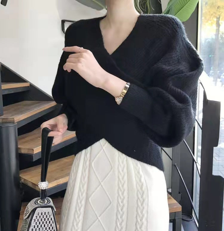 Drune | Rippstrick-cross-over-pullover Weich und Elegant Moderne Passform