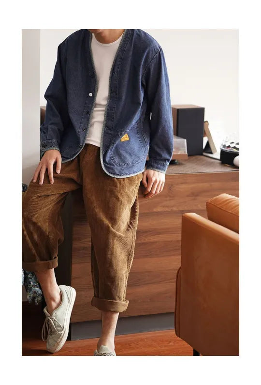 Drune | Jeansjacke mit V-Ausschnitt - Milo