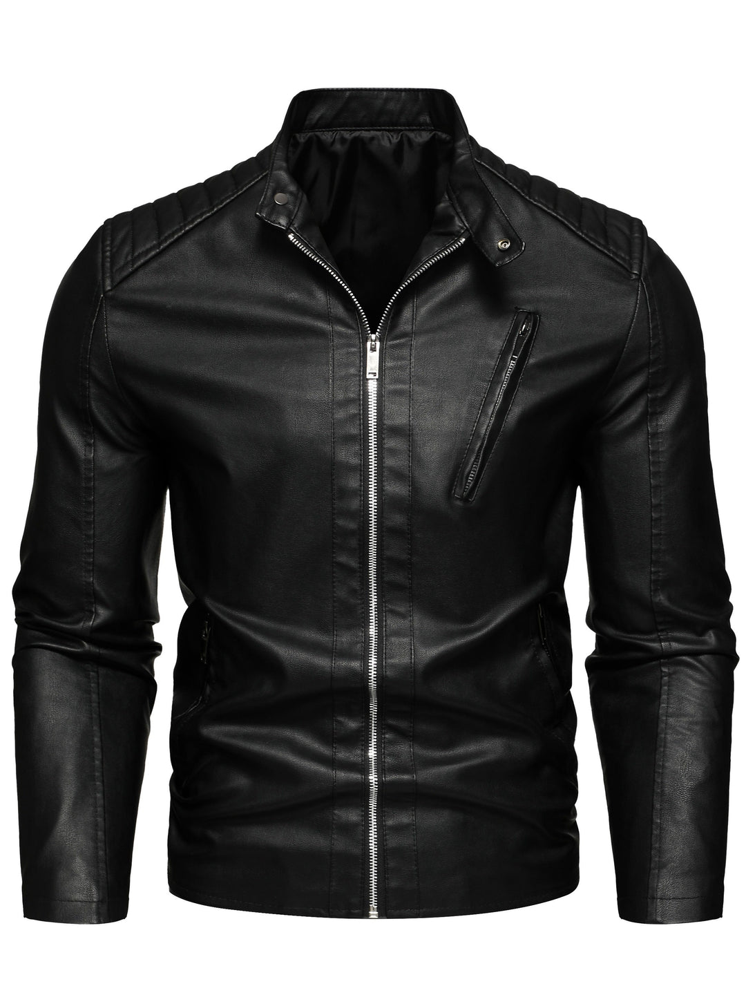 Drune | Stylische Lederjacke mit Reißverschluss