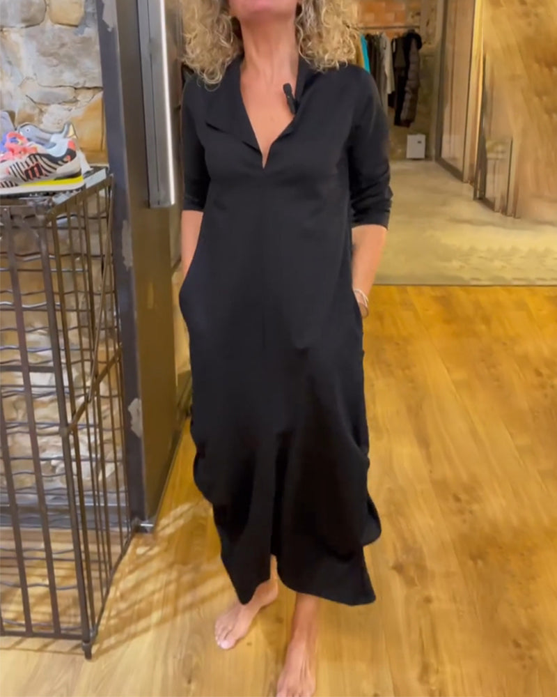 Drune | Kleid mit V-Ausschnitt und A-Linie