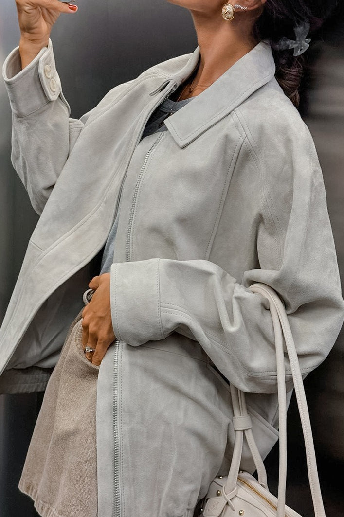 Drune | Vintage Grau Lange Ärmel Jacke
