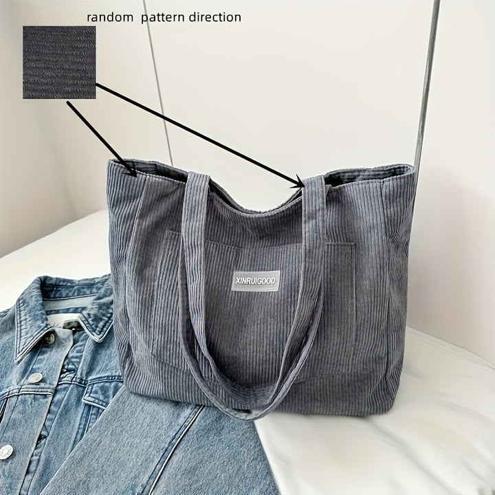 Drune | Elegante Damen-Tasche Aus Hochwertigem Cordstoff Vegan Leather