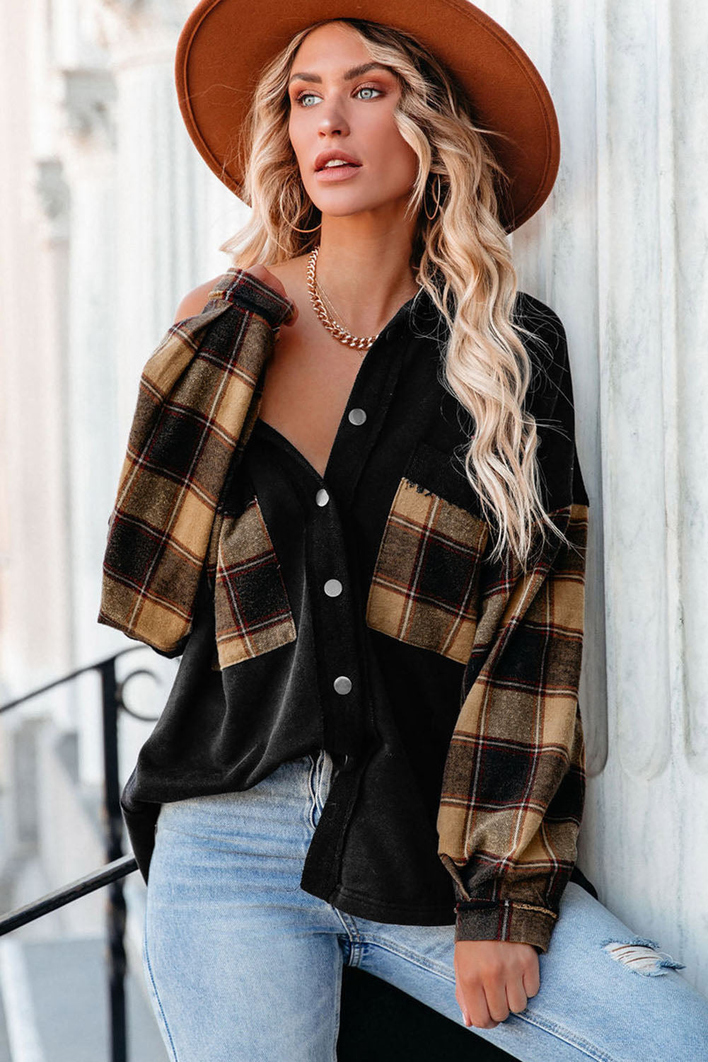 Drune | Gepunktete Flanellhemden Polyester und Baumwolle Einzigartiger Look