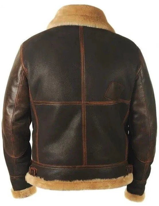 Drune | Vintage Charme: Schafsfell Pilotenjacke
