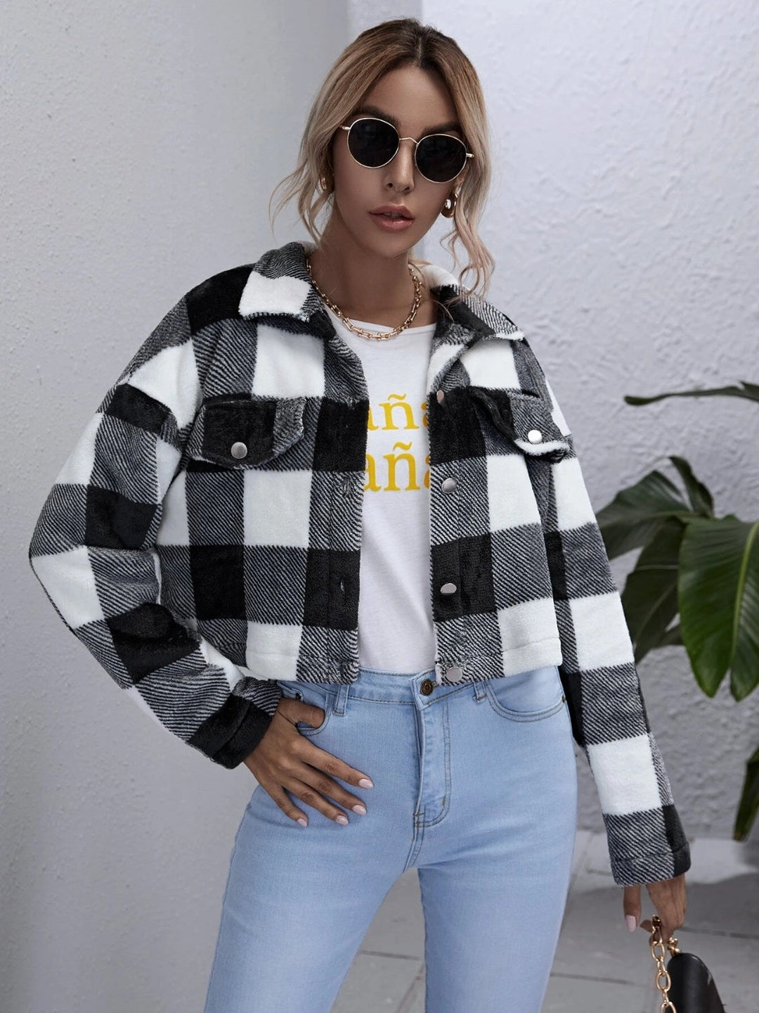 Drune | Karierter Button-Down-Kragenjacke