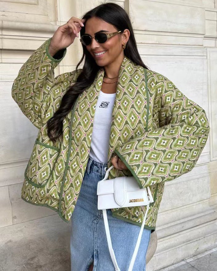 Drune | Steppjacke - Leichter Boho-Stil - Lockere Passform - Vielseitige Schicht
