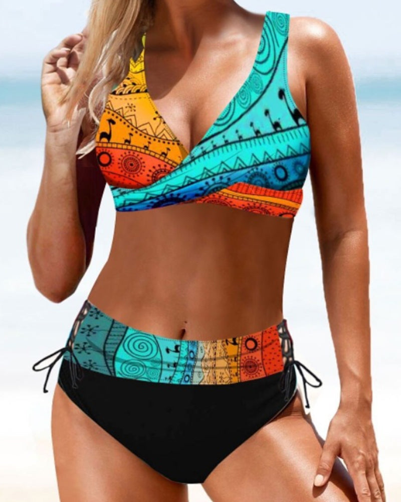 Drune | Bunter Bikini Badeanzug
