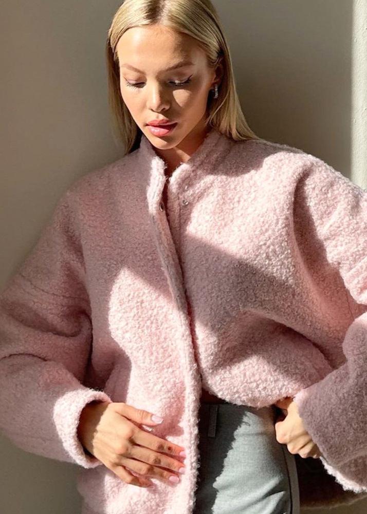 Drune | Rosa Drop Shoulder Stehkragenjacke