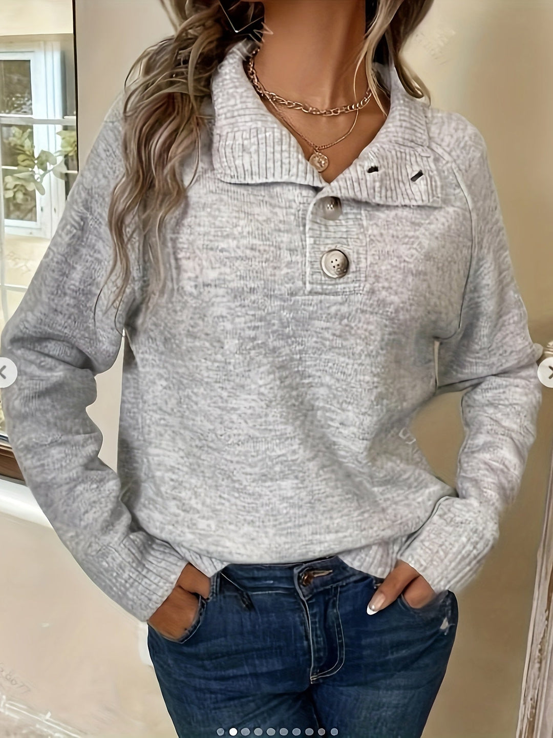 Drune | Lässiger Stricksweater mit Knopfdetails Acryl Weich und Bequem