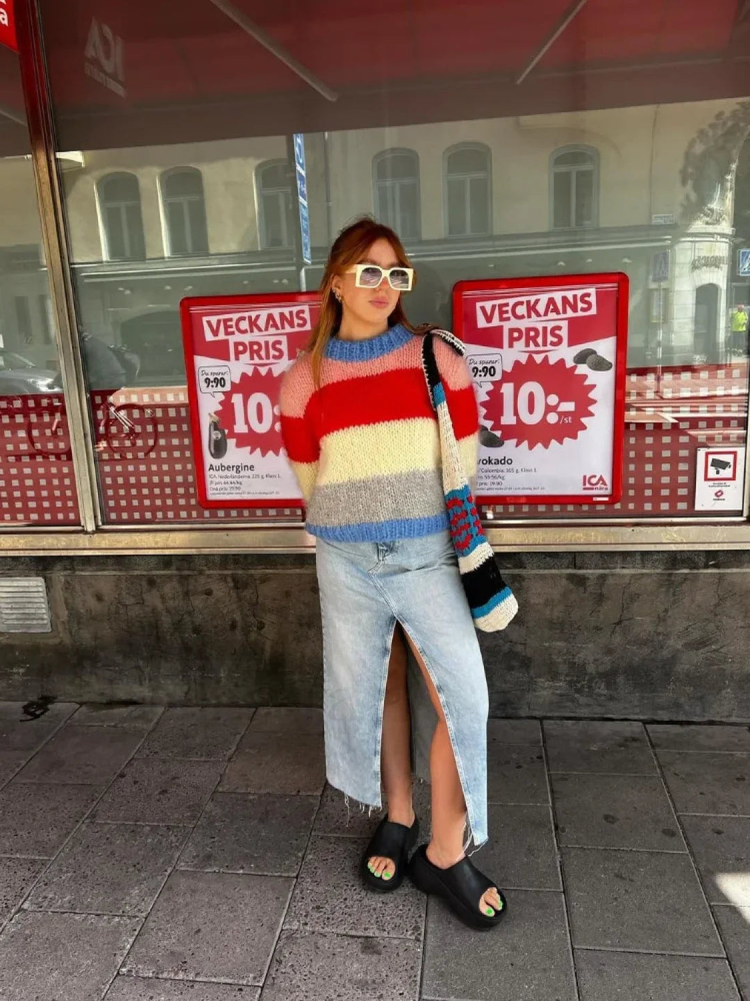 Drune | Colorful striped knit sweater for casually chic looks
