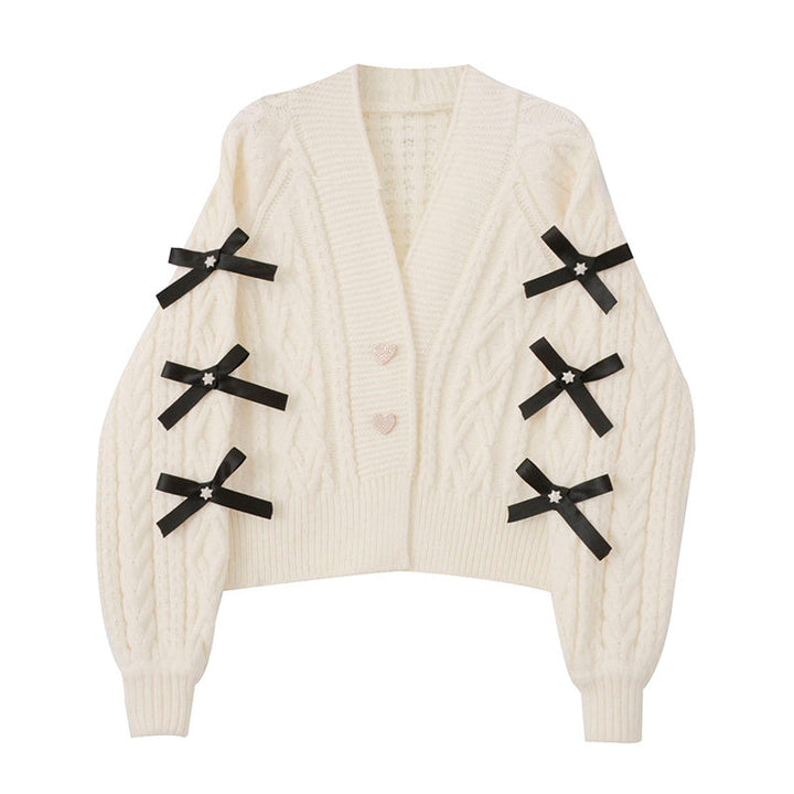 Drune | Modischer Strick-Cardigan mit Schleifen-Details