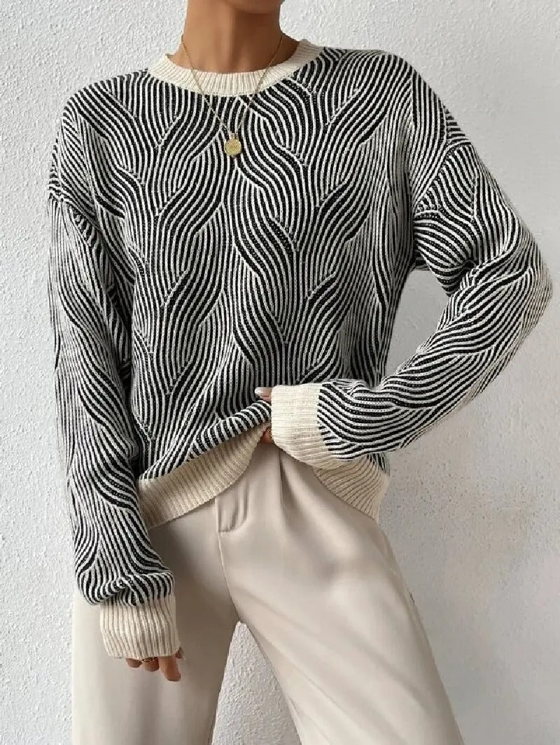 Drune | Entspannter Pullover mit abstraktem Muster