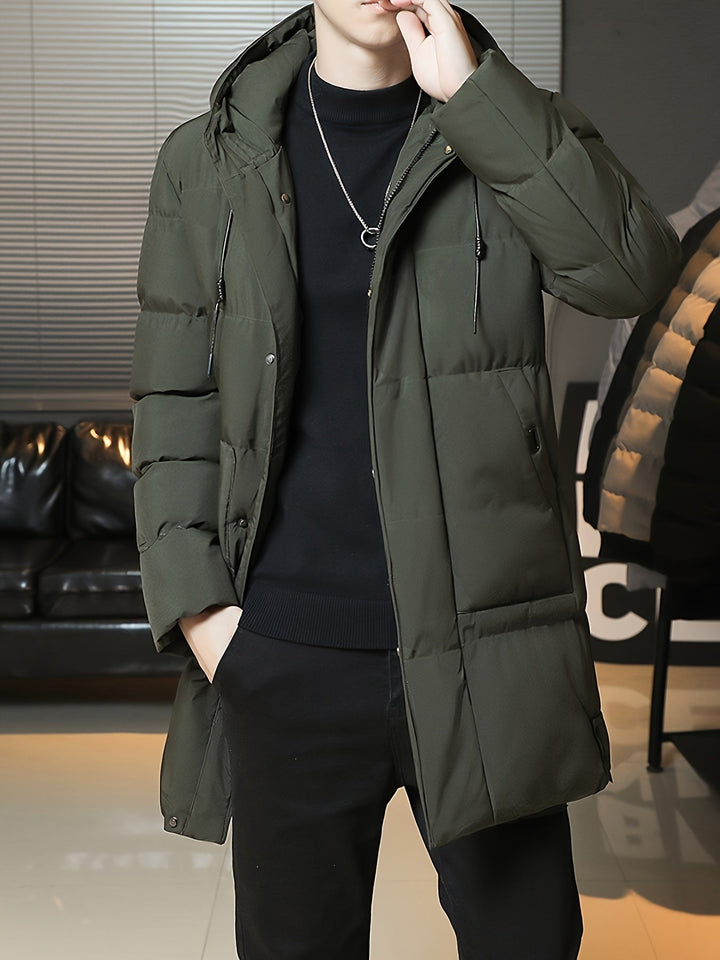 Drune |  Gepolsterte Schwarze Winterjacke Mit Kapuze Für Herren - Perfekt für Outdoor-Aktivitäten