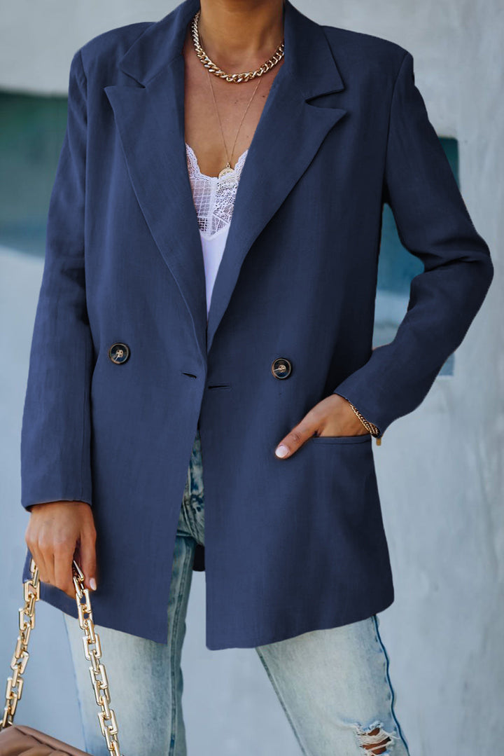 Drune | Doppelreihiger Blazer mit gepolsterten Schultern und Taschen